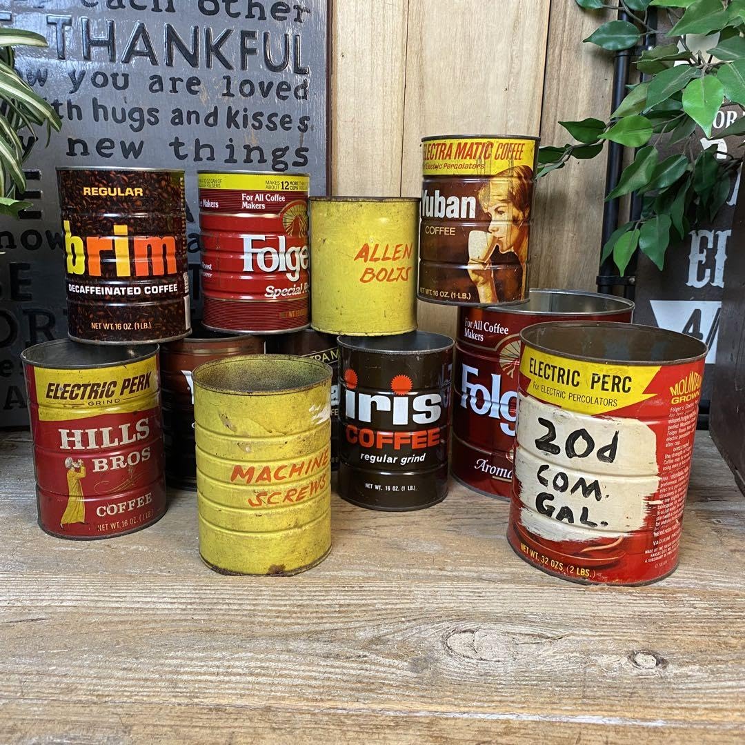USAアンティークビンテージ空き缶オーナメント11点セット装飾品置物 Amazon.co.jp: USAアンティークビンテージ空き缶オーナメント11